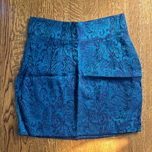 Blue and Purple Brocade Mini Skirt